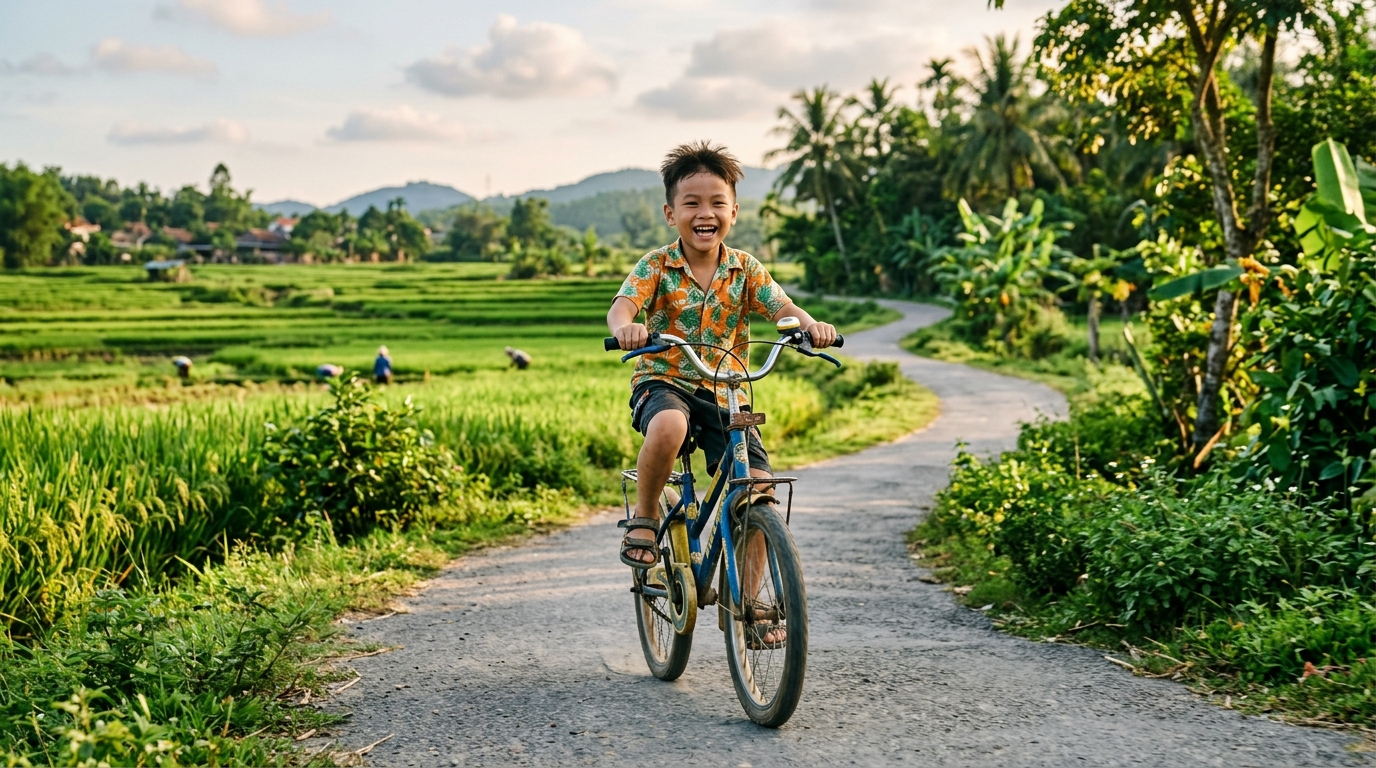 Bố cùng con trai chạy bộ năng động trên bãi biển bình minh