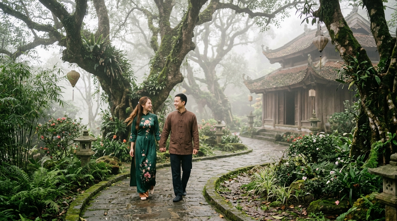 Gia đình ba thế hệ quây quần bên bàn ăn ngày Tết